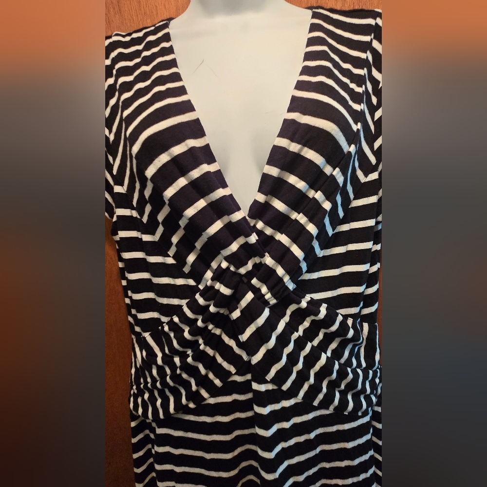 Cable & Gauge Black & White Striped Tunic SzL - Picture 3 of 7